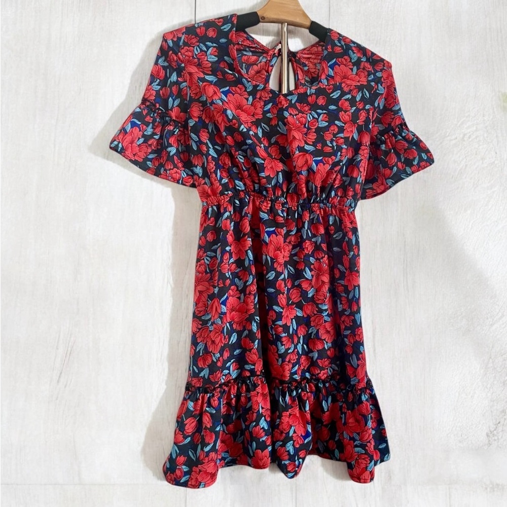 Amazon Dress Floral Open Back Mini Dress Sz SM